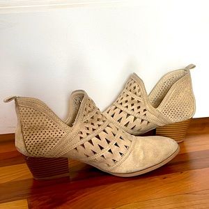 Laser Cut Qupid Ankle Booties